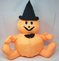 Vintage 1988 Chrisha Playful Plush Pumpkin Halloween Nylon Stuffed Animal Toy - £44.16 GBP
