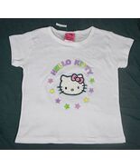 HELLO KITTY SANRIO CHILD SIZE SMALL WHITE T-SHIRT TOP SHIMMERY NEW  - $9.89