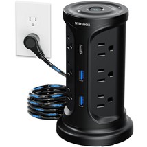 Power Strip Surge Protector Tower,Screw Wall Mount Outlet Extender With 12 Ac Mu - £30.29 GBP