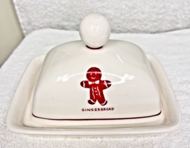 Vintage Christmas Molly Hatch Gingerbread Man 1/4Lb Covered Butter Anthr... - $29.70