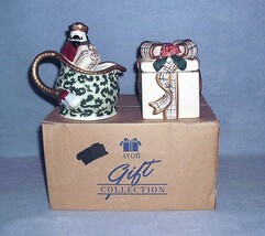 Avon St Nicholas Covered Sugar Bowl and Creamer Set 2001 Nbr F667661 NIB - $11.99