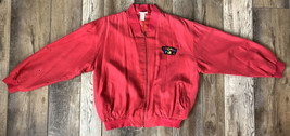 Looney Tunes Silk Jacket Tweety Daffy Bugs Taz - American Characters Red Size L - £19.46 GBP