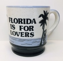 “Florida Is For Lovers” Coffee/Tea Mug Etched  Palm Tree Japan Vintage - £18.38 GBP