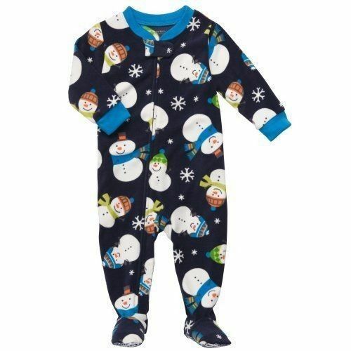 Carter's Boys Baby Toddler Footed Fleece Pajamas Sleeper Snowman   Sz 6 mo  - £10.20 GBP