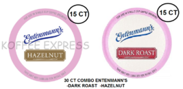 Entenmann&#39;s Coffee K Cups 15 - Dark Roast, 15 Hazelnut 30 Cup Combo - £18.03 GBP