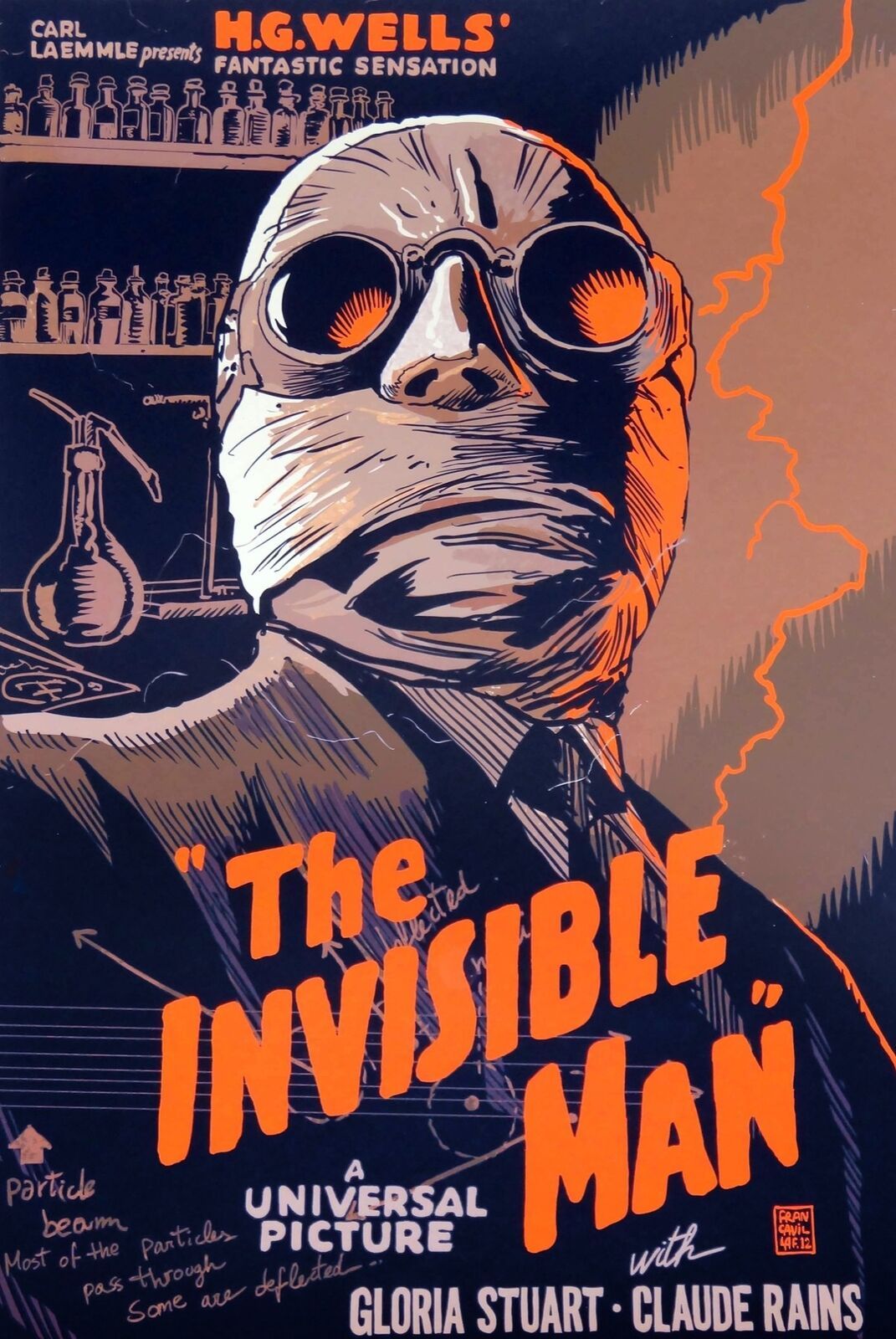 Decoration movie Poster.Home Room Interior design.Invisible Man film.6669