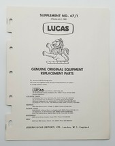 1968 Lucas Replacement Parts Price List Book Catalog 67/1 - $18.66