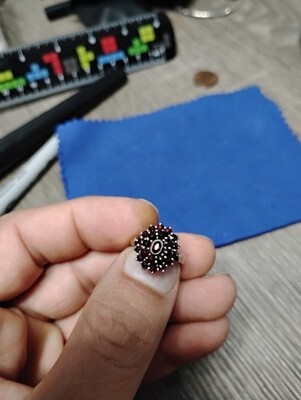 Vintage 800 Silver Garnet Ring Size 6.25 Free Shipping Item image 2
