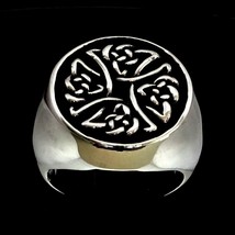Antiqued Sterling silver ring Birgit&#39;s Cross Celtic knot ancient Pagan symbol hi - £99.12 GBP