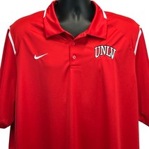 UNLV Runnin&#39; Rebels Nike Polo T Shirt 2XL NCAA Las Vegas Dri Fit Tee Mens Red - £23.75 GBP