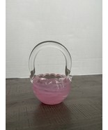 Vintage Prestige Art Glass Pink Ruffled 6” Basket Paperweight 2001 - $278.66 MXN