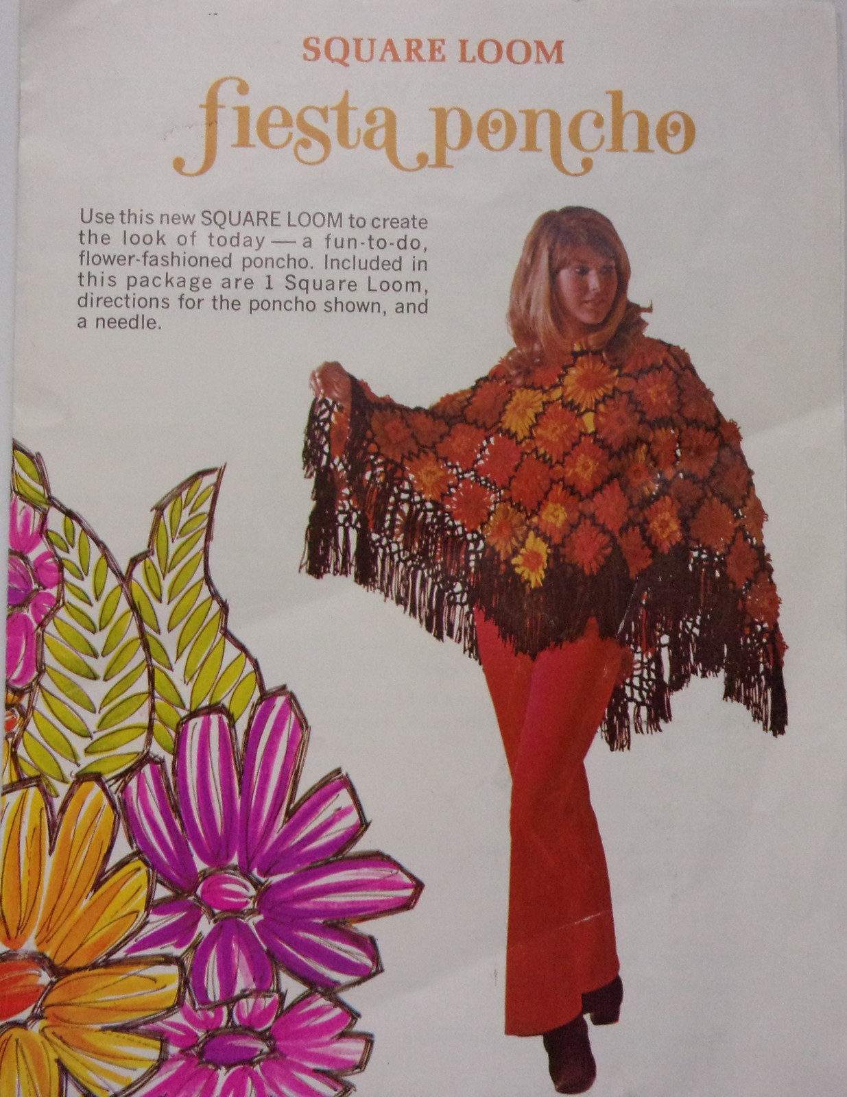 Vintage Square Loom From Studio Twelve Fiesta Poncho Instructions 1971 - $1.99