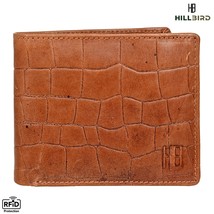 &quot;HILL BIRD&quot; RFID Blocking Bi-fold Genuine Leather Mens Wallet Purses -TAN Color - £14.90 GBP