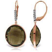 Galaxy Gold GG 14k Rose Gold Diamonds Leverback Earring with Checkerboar... - £375.61 GBP+