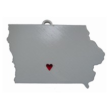 Iowa State Des Moines Heart Ornament Christmas Decor USA PR244-IA - $4.99