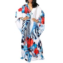 Plus Size Caftans Womens V Neck Turkish Beach Swimsuit Cover Up Batwing ... - £43.17 GBP