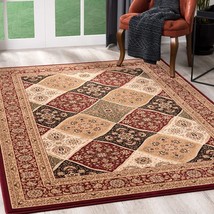 HomeRoots 395372 7 x 9 ft. Red Decorative Diamonds Area Rug - £367.92 GBP