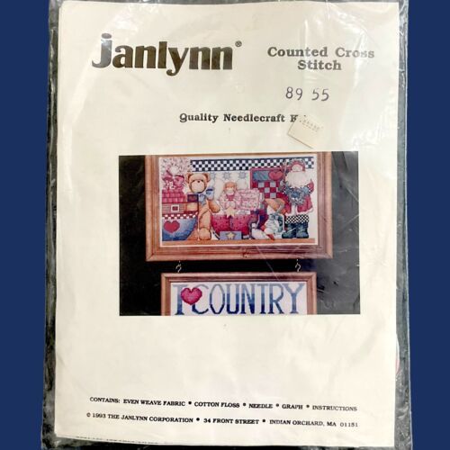 Primary image for 1993 Janlynn Counted Cross Stitch Kit I Love Country 8955 Sealed