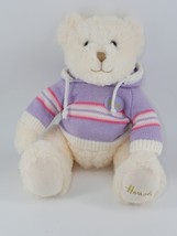 Harrods Knightsbridge London 17&quot; White Teddy Bear with Purple Sweater - £31.44 GBP