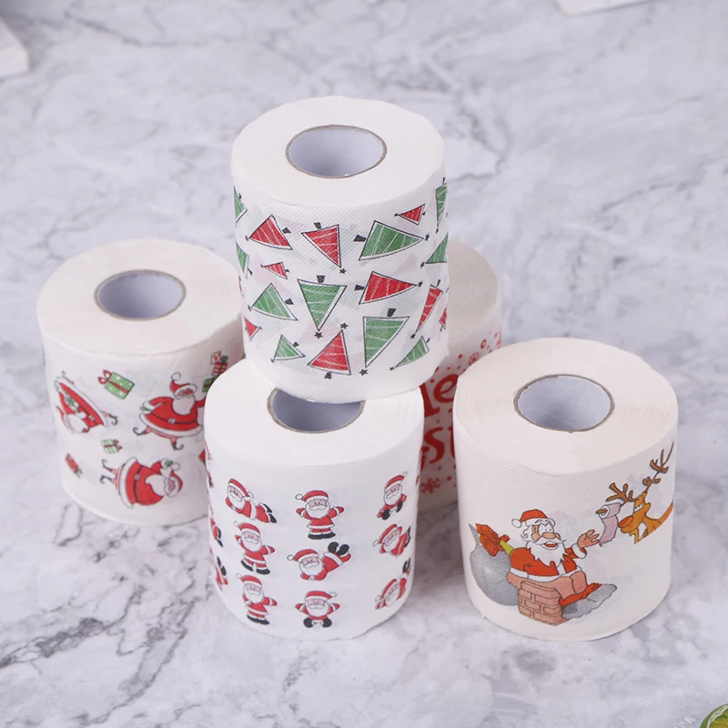 Play New Year Gifts Christmas Table Napkin Home Santa Claus Bath Tet Roll Paper  - £23.18 GBP