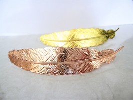 Gold or copper/rose gold feather leaf hair clip clamp barrette - £6.35 GBP
