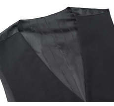 Men's Suit Separate Vest V-neck Adjustable Strap 5Button 2Pockets 201-1 Black image 3