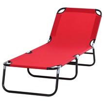 Outsunny Folding Chaise Lounge Pool Chair - Reclining Sun Tanning - $1,800.54 MXN