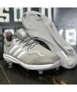 Adidas Ultra Boost DNA 5.0 Gray/White Metal Baseball Cleats ID9602 Men 17 - £69.45 GBP
