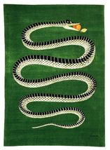 Green Snake Hand Tufted Rug,Cut Pile Rug,Area Rug,Custom Rug,Soft Rugs,Size 5X8. - £159.87 GBP