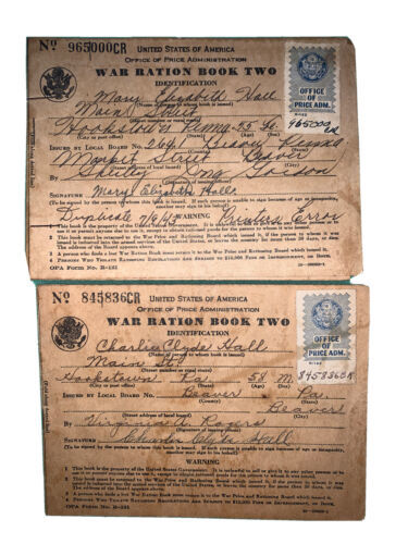 WW11 War Ration Books- Book 2 Hookstowm   PA - $19.68