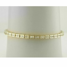 5.5Ct Round Moissanite Channel-Set Tennis Bracelet 7.5&quot; 14k Yellow Gold Plated - £224.21 GBP