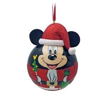 Disney Nutcracker Santa Mickey Glitter Ball Ornament - £27.57 GBP