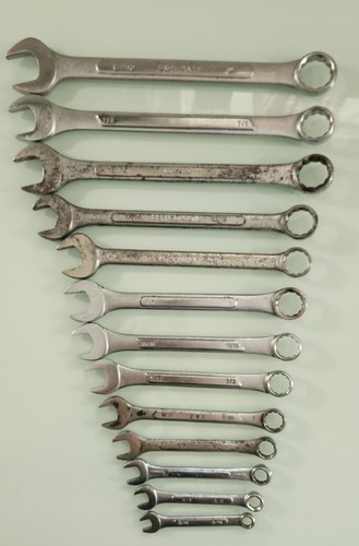 Vintage Wrenches Combination 12 Point SAE Forged Steel Foreign Wrench Lo... - $25.00