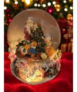 Kirkland Christmas Snow Globe Santa Village Musical Lights 8&quot; Collectible - £87.02 GBP