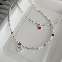 Send Girlfriend Love Necklace Moonstone Love Pendant Vintage Necklace Ha... - £31.03 GBP