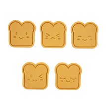 Set of 6Pcs Mini Size Toast Icon Cookie Molds, Cookie Cutter, Cookie Press - $7.91