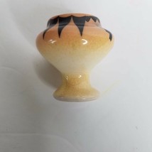Navajo Miniature Pottery 2&quot; Vase Vintage 87 Signed Yellowhair USA Peach Black - £23.67 GBP