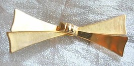 Elegant Gold-tone Mid Century Modern Hair Clip 1960s vintage 3&quot; - £9.80 GBP