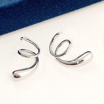 Wish Design Earrings Design Glossy Geometric Wave Ear Clip Hip Hop Party Earring - £7.91 GBP