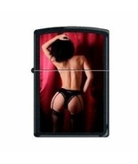 Zippo Lighter - View From Behind Red Curtain Black Matte - 853271 - $588.11 MXN