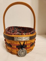 Longaberger Basket 1997 Inaugural Basket with Liner and Protector & Tie On Charm - $16.82