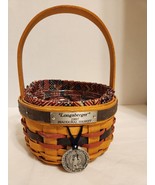 Longaberger Basket 1997 Inaugural Basket with Liner and Protector &amp; Tie ... - $16.82