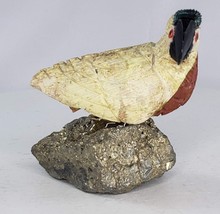 Carved Gemstone Pyrite Parrot Macaw Bird Peru Rock FIgurine - $38.49