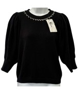 ba&amp;sh Black Embellished Jeweled Crew Neck Nea Jumper Sweater size S NEW ... - $135.00