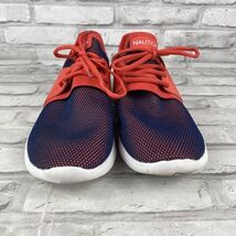 Nautica Kappil Womens Cherry Red &amp; Blue Lace Up Slip OnShoes Size US 8.5 - $36.59