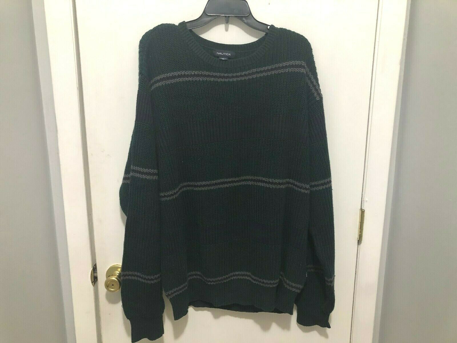 Nautica Men&#39;s Striped Cotton Knit Sweater Size XL - $11.87