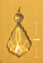 15Pcs Chandelier Crystal Lamp Parts Glass Prisms Maple Leaf  50mm Pendant Drops - $17.67