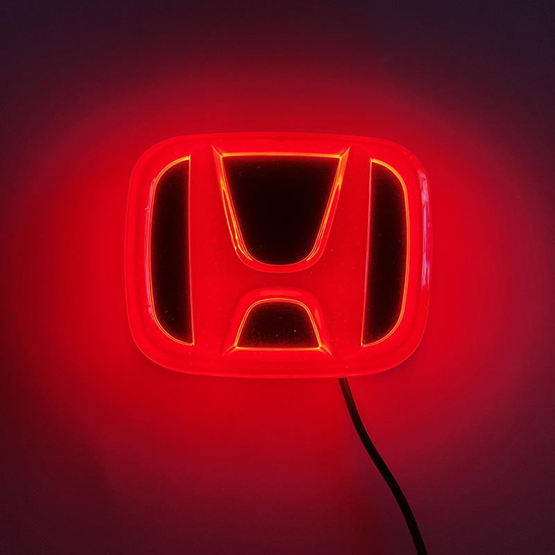 Honda 4D LED Emblem red 98x80mm Car Parts Exterior Parts 3.85×3.14 in - $44.99