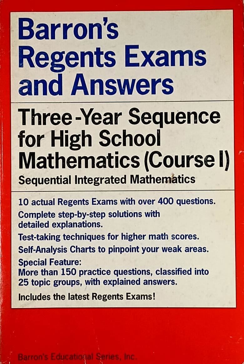 Barron&#39;s Regents Exams and Answers Sequential Math Course I / 1997 Regen... - $2.27