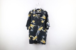 Vtg 90s Tommy Bahama Mens Medium Faded Looped Collar Silk Flower Button Shirt - £35.00 GBP